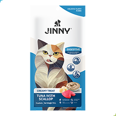 Jinny Creamy Cat Treat – Tuna with Scallop – Digestive 15g (5 sachets)