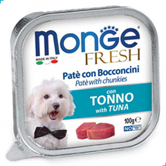 Monge Fresh Wet Dog Food – Pate and Chunkies with Tuna / Tonno 100g