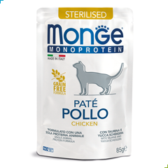 monge monoprotein pate wet cat food chicken pollo sterilized sterilised pouch petdiscount pet discount