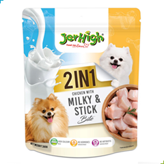Jerhigh Dog Treat 2in1 Bite – Chicken with Milky & Stick – BIG PACK 380g