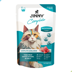 Jinny Complete Wet Cat Food – Tuna and Mackerel in Jelly – Multivitamins 70g