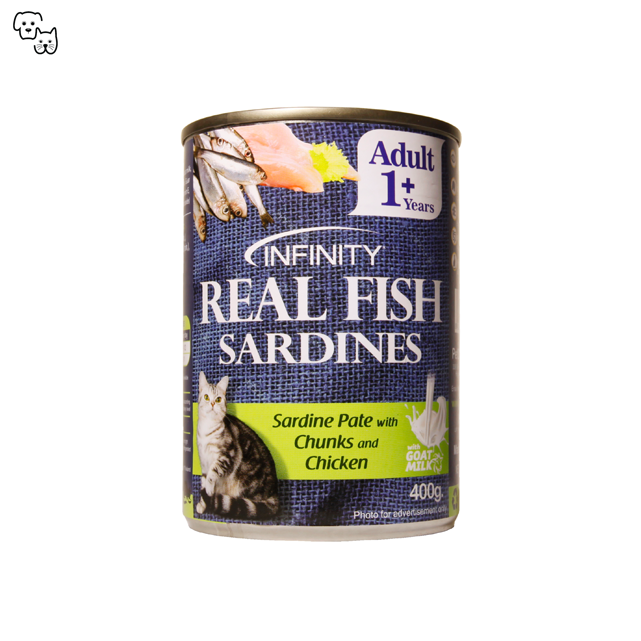 Infinity Wet Cat Food Adult – Sardine Pate with Chunks and Chicken 400g