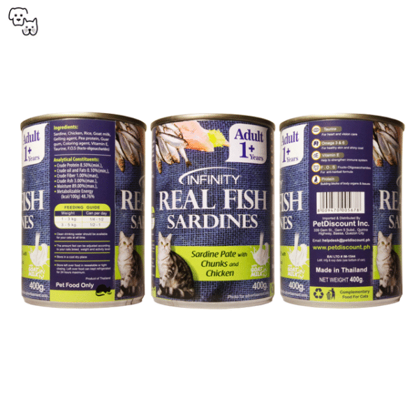 Infinity Wet Cat Food Adult – Sardine Pate with Chunks and Chicken 400g