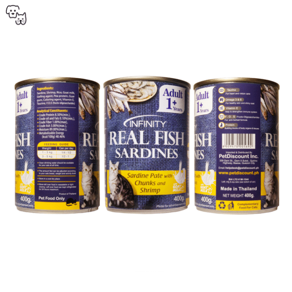 Infinity Wet Cat Food Adult – Sardine Pate with Chunks and Shrimp 400g