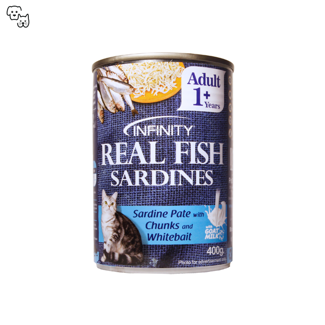 Infinity Wet Cat Food Adult – Sardine Pate with Chunks and Whitebait 400g