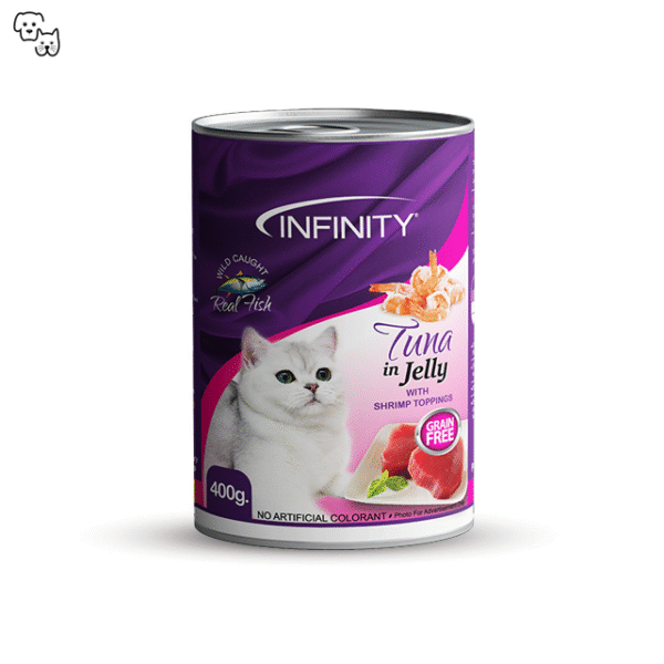 Infinity Wet Cat Food Adult – Tuna in Jelly with Shrimp Toppings 400g