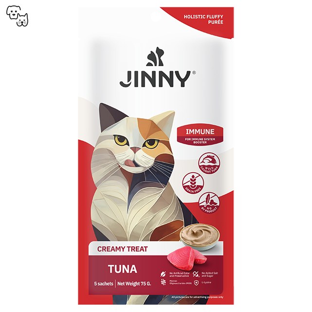 Jinny Creamy Cat Treat – Tuna – Immune 15g (5 sachets)