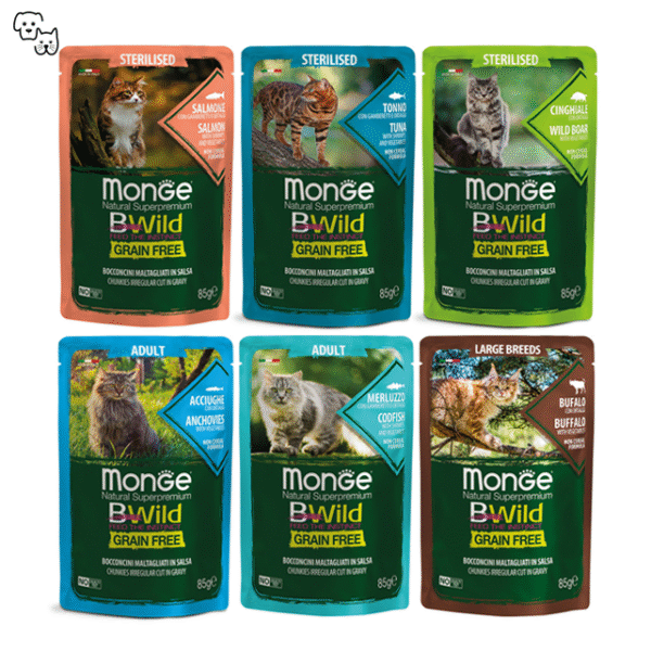 Monge Bwild Adult Wet Cat Food Grain Free Codfish with Shrimps & Vegetables 85g