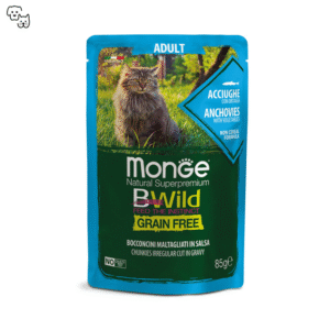 Monge Bwild Adult Wet Cat Food Grain Free Anchovies with Vegetables 85g