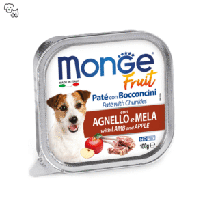 Monge Fruit Wet Dog Food – Pate and Chunkies with Lamb and Apple 100g