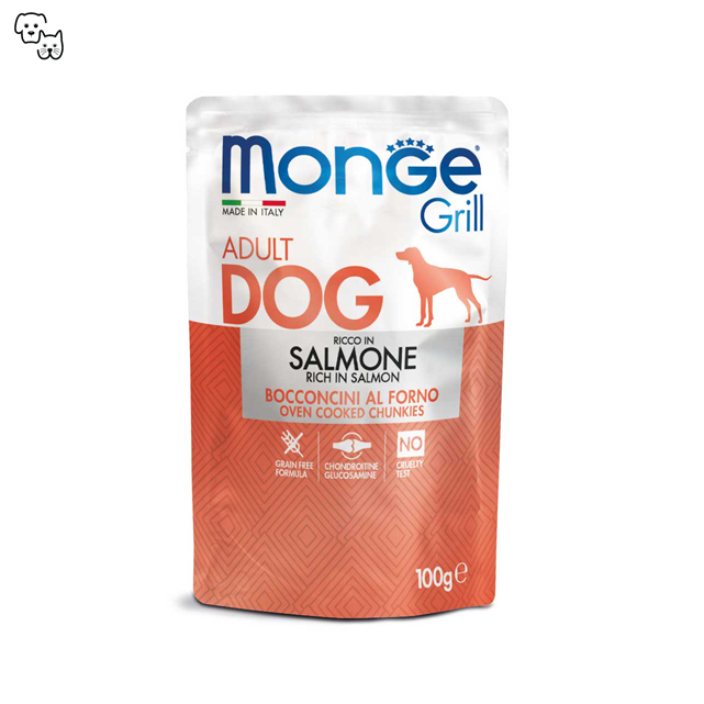 Monge Grill Adult Wet Dog Food – Chunkies – Salmon 100g
