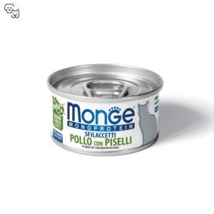 Monge Monoprotein Flakes Wet Cat Food – Chicken with Peas 80g