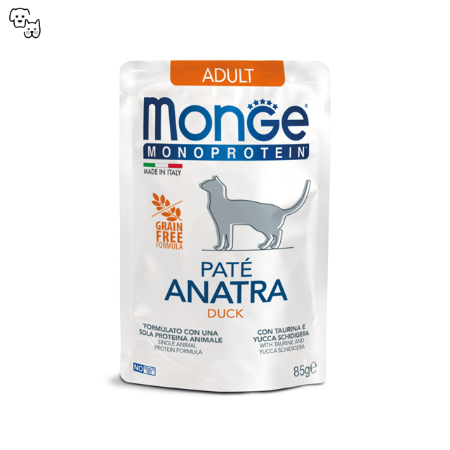 Monge Monoprotein Pate Adult Wet Cat Food – Duck 85g