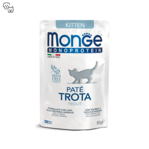 Monge Monoprotein Pate Kitten Wet Cat Food – Trout 85g