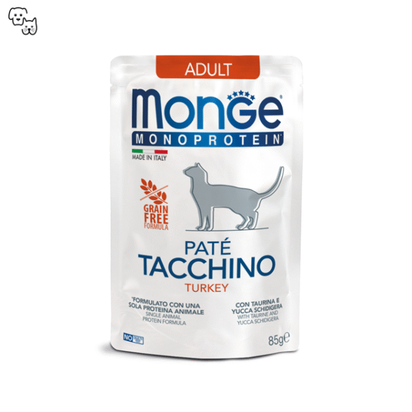 Monge Monoprotein Pate Adult Wet Cat Food – Turkey 85g