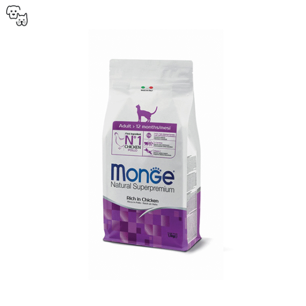 Monge Natural Superpremium Adult Dry Cat Food – Chicken 1.5kg