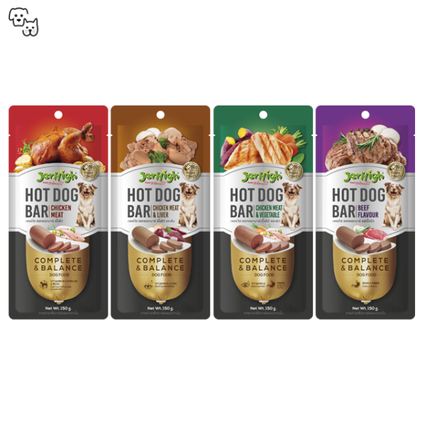 Jerhigh Dog Treat Hotdog Bar – Chicken Meat & Vegetable 150g