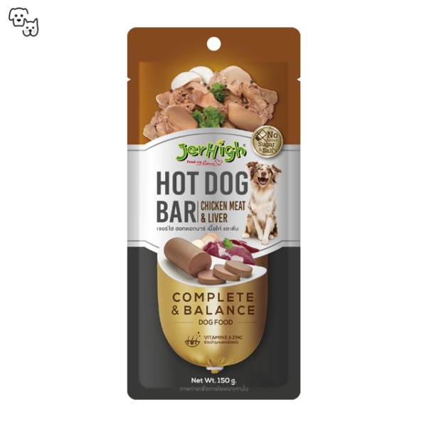 Jerhigh Dog Treat Hotdog Bar – Chicken Meat & Liver 150g