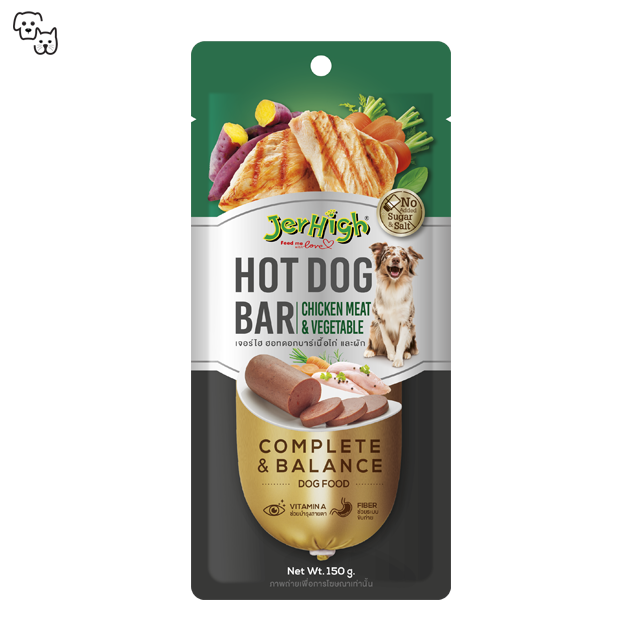 Jerhigh Dog Treat Hotdog Bar – Chicken Meat & Vegetable 150g
