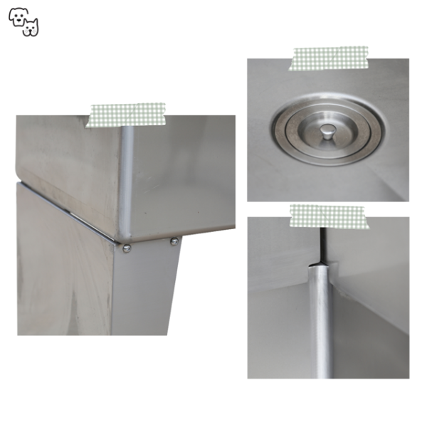 Round Cornered Stainless Steel Bathing Tub (Small to Medium Breed) BTS-90ECO