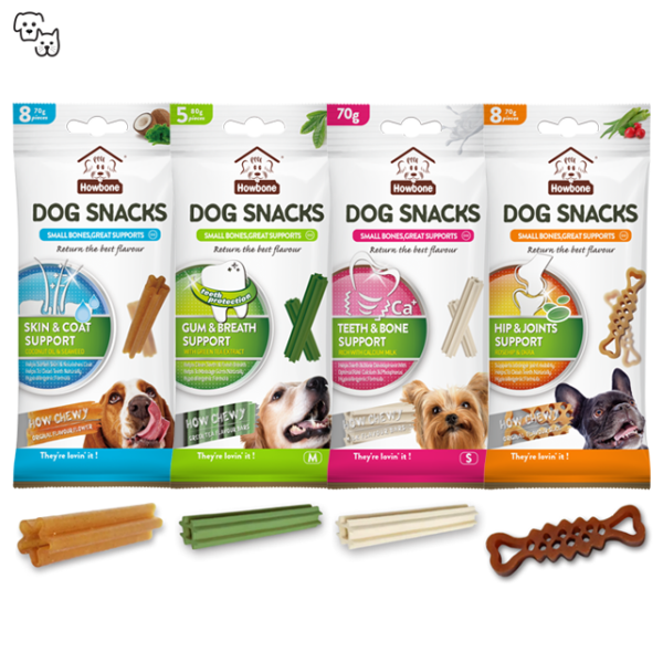 Howbone How Chewy Dog Snacks – Rosehip and Okra – Hip & Joints Support 70g