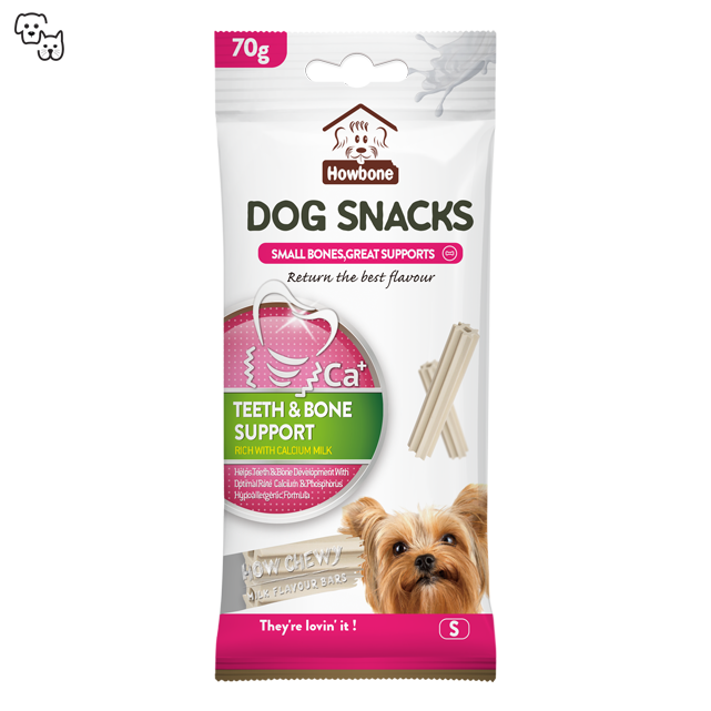 Howbone How Chewy Dog Snacks – Milk – Teeth & Bone Support 70g
