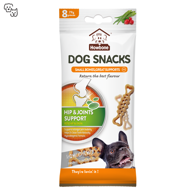 Howbone How Chewy Dog Snacks – Rosehip and Okra – Hip & Joints Support 70g