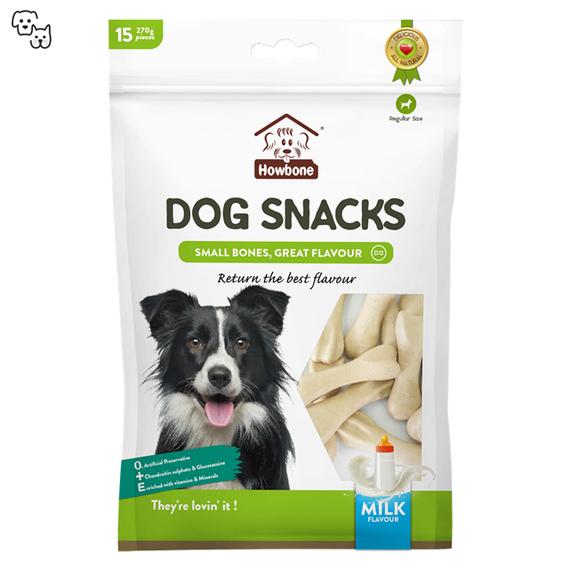 Howbone Small Bone Dog Snacks 15pcs - Milk 270g