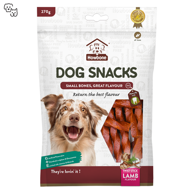 Howbone Dog Snacks Twist Stick - Lamb Flavour 200g