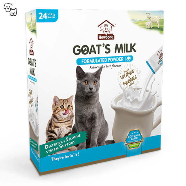 Howbone Kitten & Senior Cat Formulated Goat's Milk Powder 300g (24 packets)