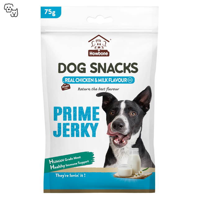 Howbone Dog Snacks Prime Jerky - Chicken & Milk Flavour Stick 75g